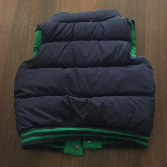 Ralph Lauren Reversible Snap Puffer Vest Navy & Green NEW